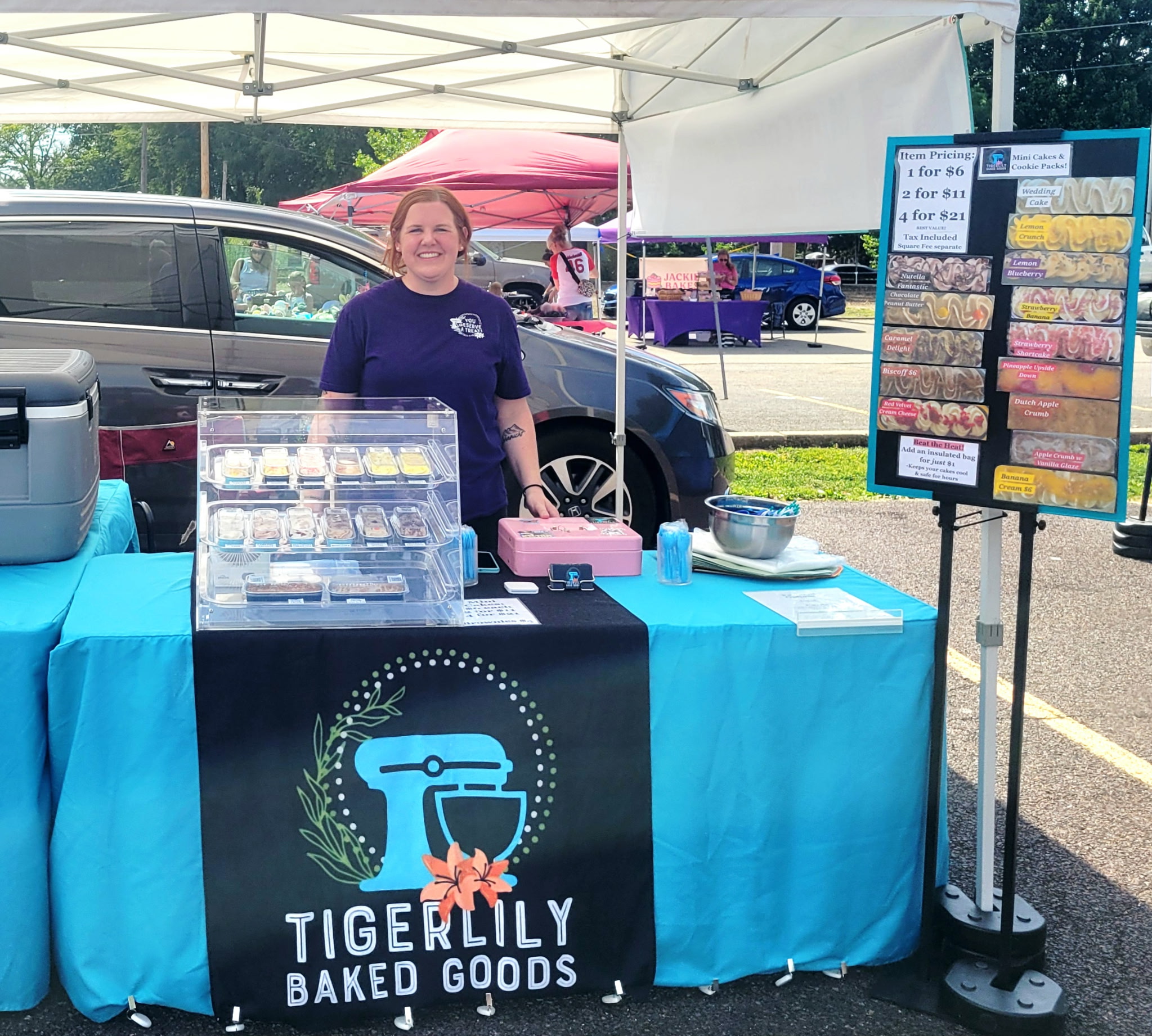 Tigerlily Baked Goods booth at the market